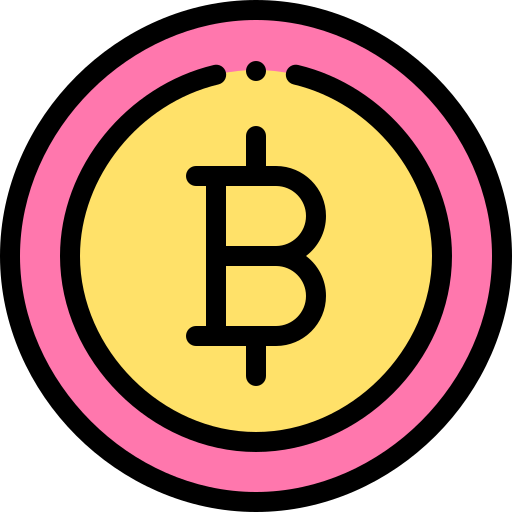 bitcoin Detailed Rounded Lineal color icoon