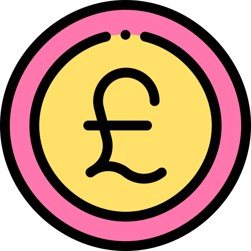 Pound sterling Detailed Rounded Lineal color icon