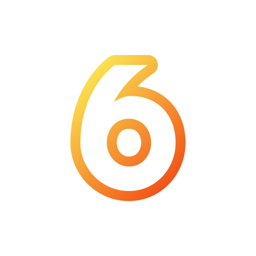 Number 6 Generic gradient outline icon