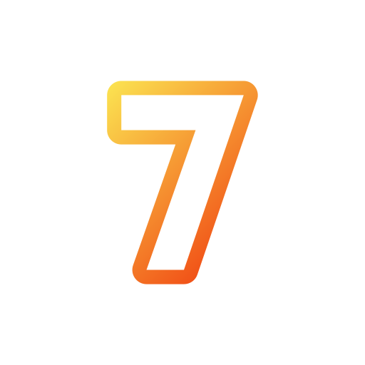 numero 7 Generic gradient outline icona