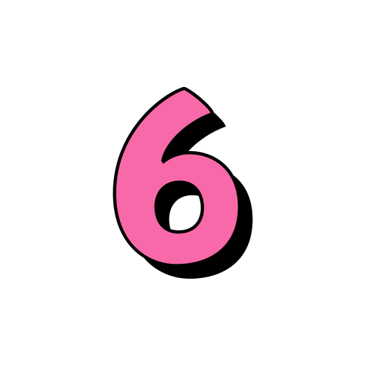 numero 6 Generic color lineal-color icona