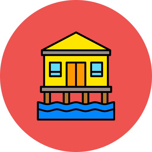 bungalow Generic color lineal-color icono