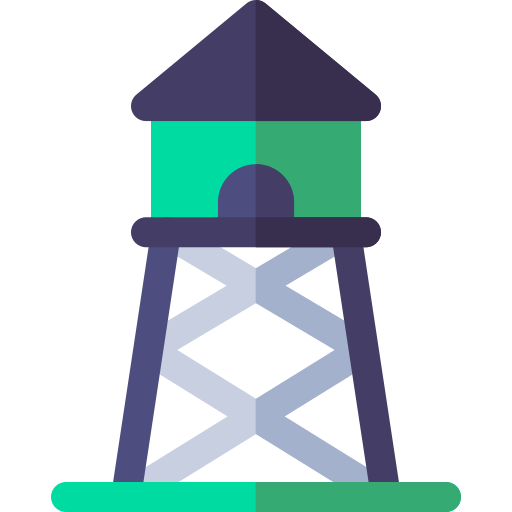 wieża strażnicza Basic Rounded Flat ikona