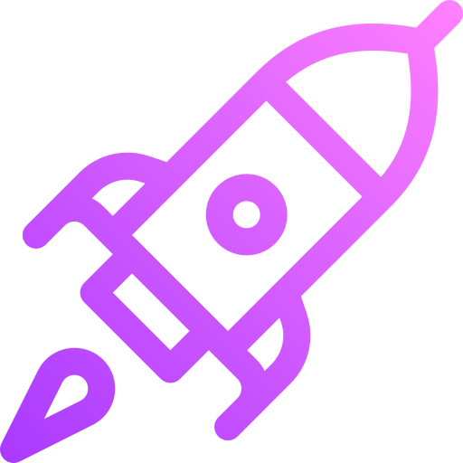Rocket Basic Gradient Lineal color icon