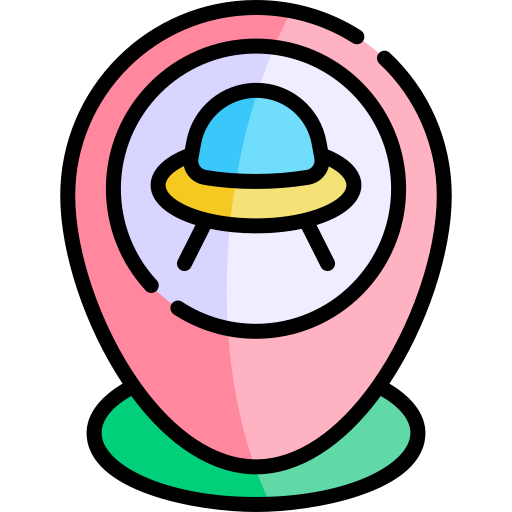 ufo Kawaii Lineal color icoon