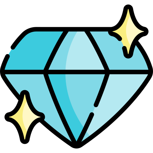 diamante Kawaii Lineal color icona