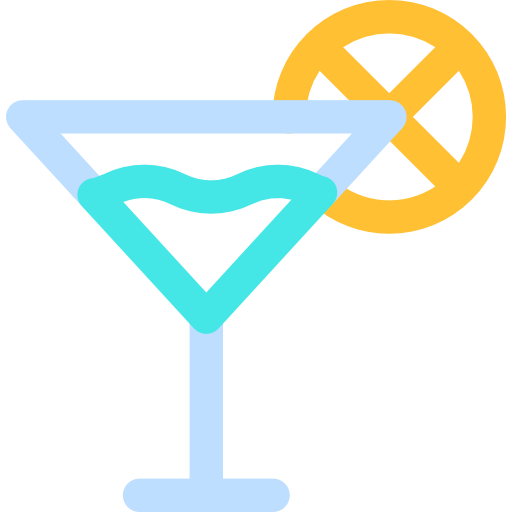 Cocktail Basic Rounded Lineal Color icon