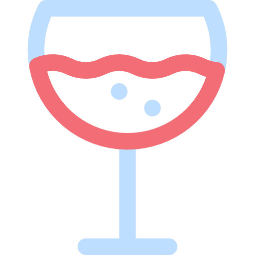 와인 잔 Basic Rounded Lineal Color icon