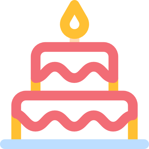 Birthday cake Basic Rounded Lineal Color icon