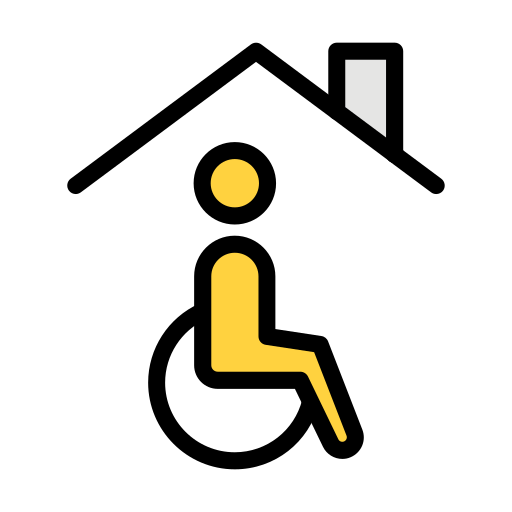Persona con discapacidad Vector Stall Lineal Color icono