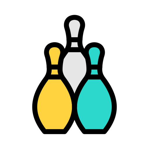 bowling pinnen Vector Stall Lineal Color icoon
