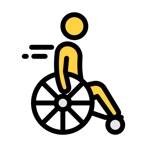 corridore su sedia a rotelle Vector Stall Lineal Color icona