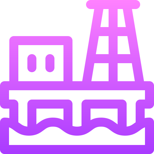 plataforma petrolera Basic Gradient Lineal color icono