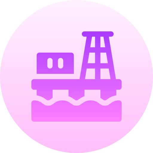 Ölbohrinsel Basic Gradient Circular icon
