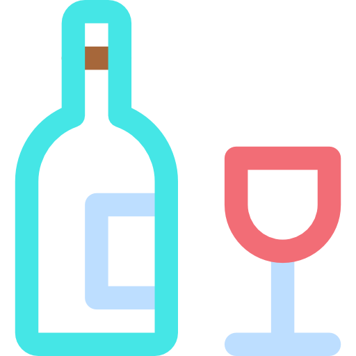 vino Basic Rounded Lineal Color icono
