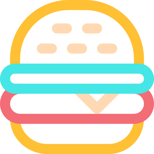 Burger Basic Rounded Lineal Color icon