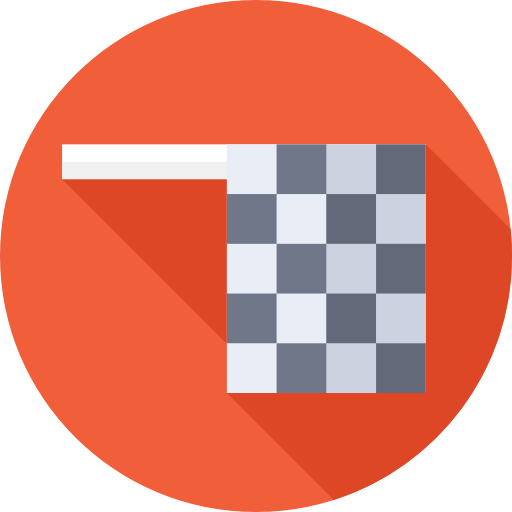 flaga w szachownicę Flat Circular Flat ikona