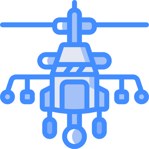 Army helicopter Basic Miscellany Blue icon
