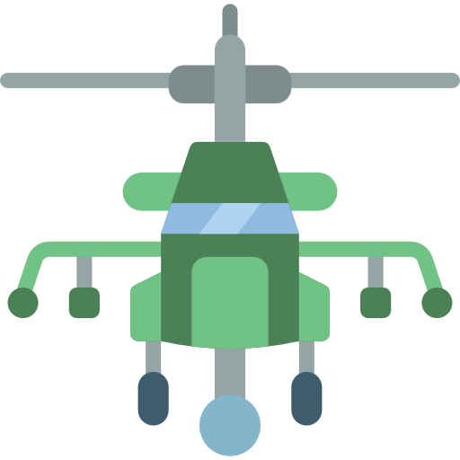 hélicoptère de l'armée Basic Miscellany Flat Icône