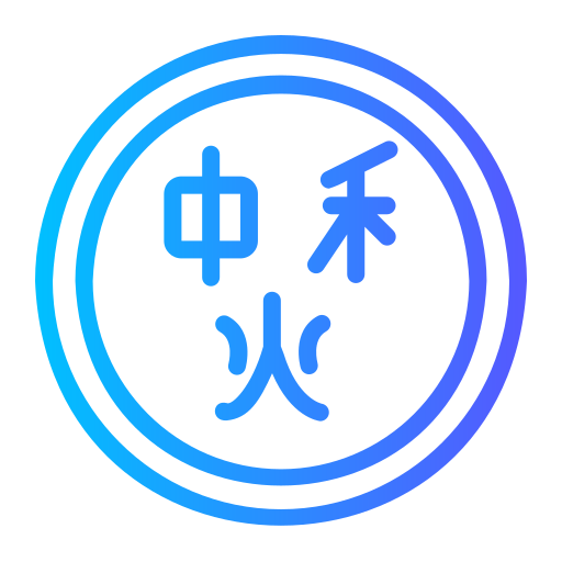 Chinese Yuan Generic gradient outline icon