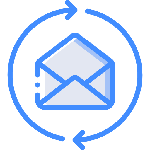 Open mail Basic Miscellany Blue icon
