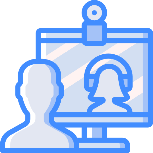 Video calling Basic Miscellany Blue icon