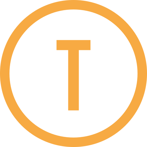 Letter T  Generic color outline icon