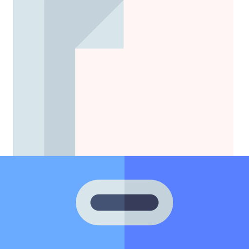 Открытый ящик с папками Basic Straight Flat иконка