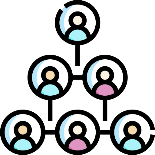 estructura de jerarquía Detailed Straight Lineal color icono