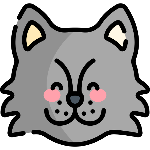Nebelung cat Kawaii Lineal color icon