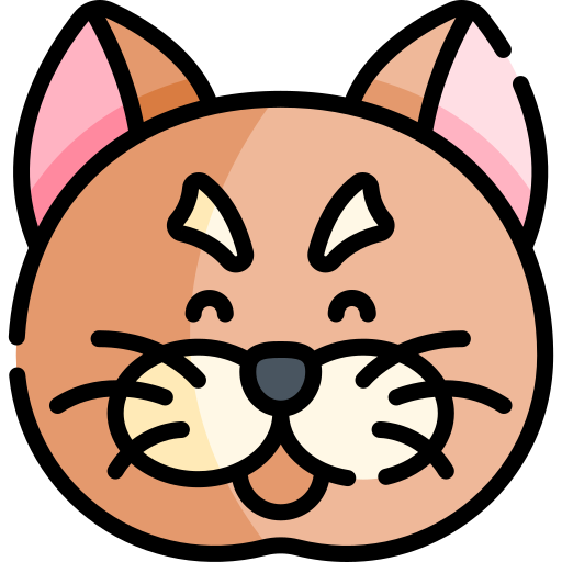 gato de pelo corto Kawaii Lineal color icono