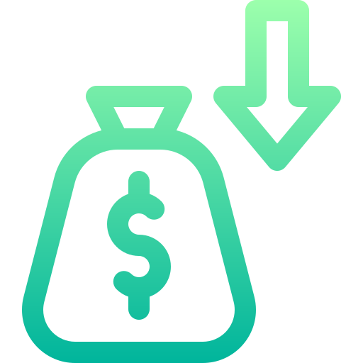 Money loss Basic Gradient Lineal color icon