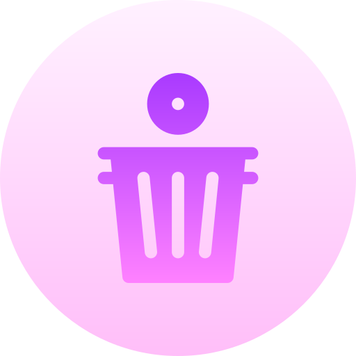 Śmieci Basic Gradient Circular ikona