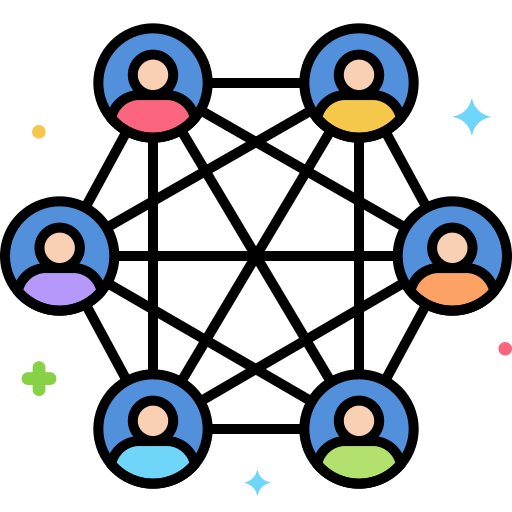 peer-to-peer Generic color lineal-color icon