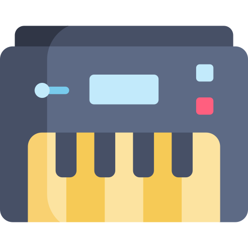 elektrische piano Kawaii Flat icoon