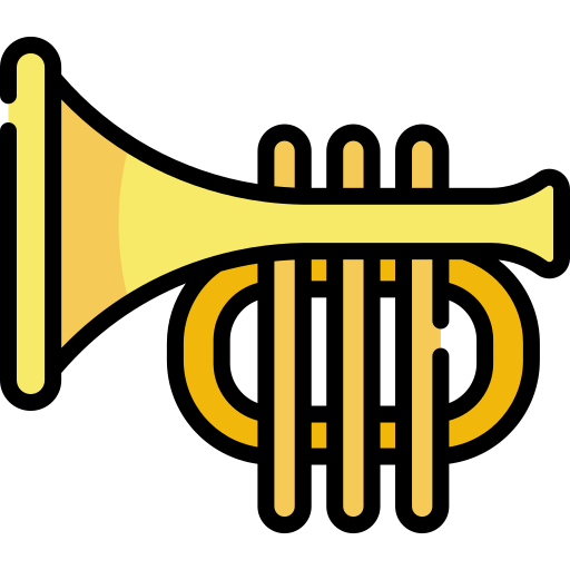 트럼펫 Kawaii Lineal color icon