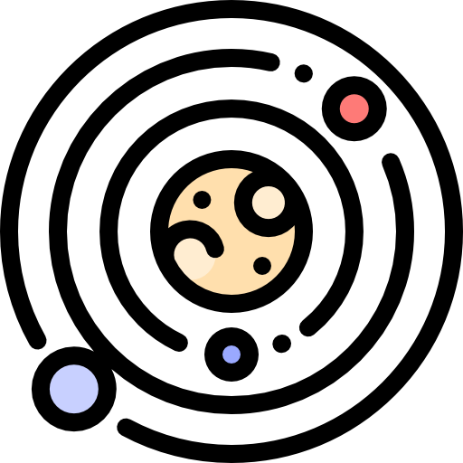 태양계 Detailed Rounded Lineal color icon