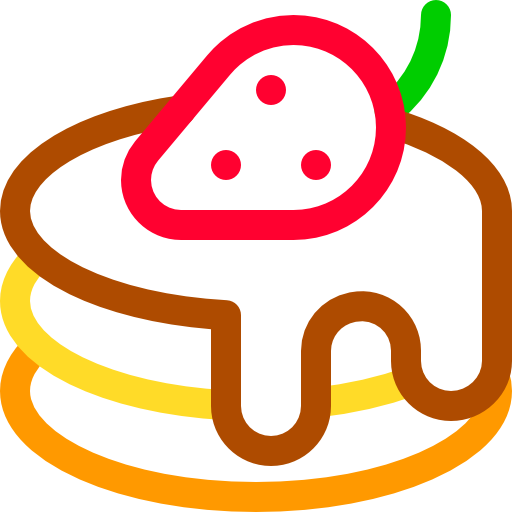 パンケーキ Basic Rounded Lineal Color icon