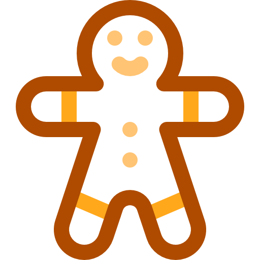 Gingerbread man Basic Rounded Lineal Color icon