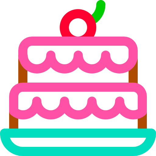 Cake Basic Rounded Lineal Color icon