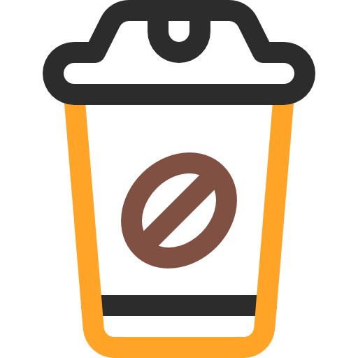 café Basic Rounded Lineal Color Icône