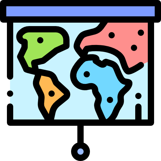 地理 Detailed Rounded Lineal color icon