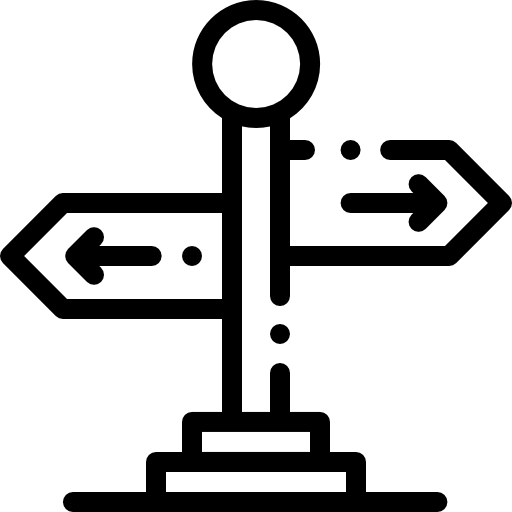 방향 Detailed Rounded Lineal icon