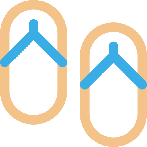 Flip flops Basic Rounded Lineal Color icon
