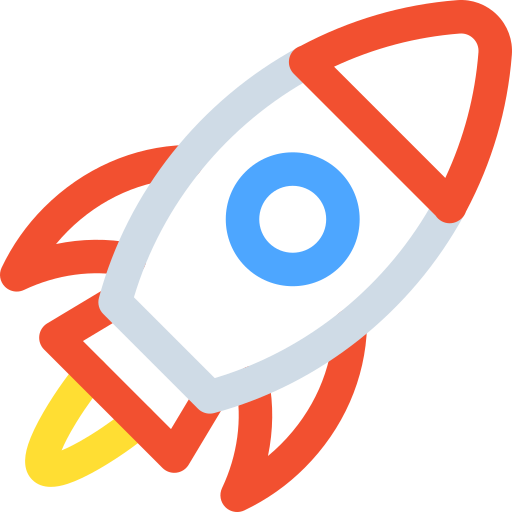 Rocket Basic Rounded Lineal Color icon