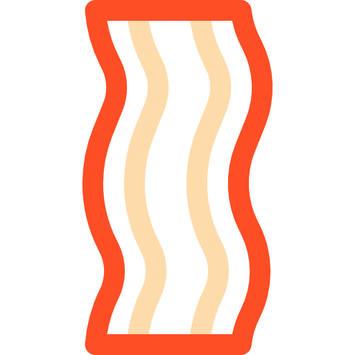 bacon Basic Rounded Lineal Color Ícone