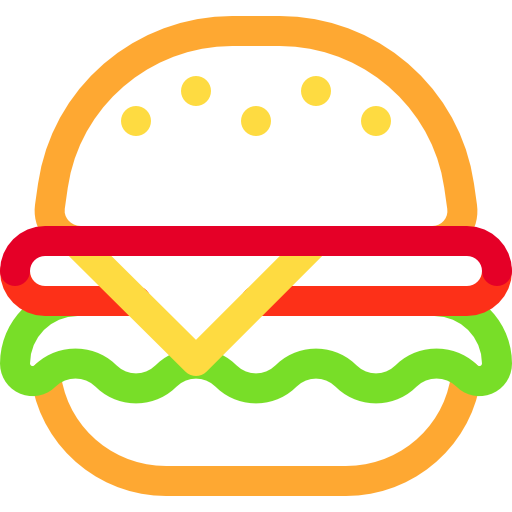 hamburger Basic Rounded Lineal Color icona