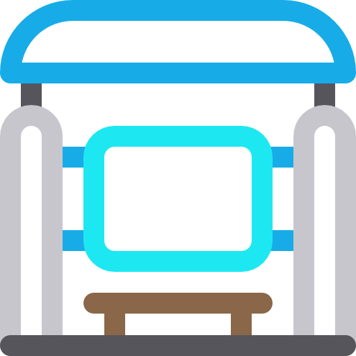 Bus stop Basic Rounded Lineal Color icon