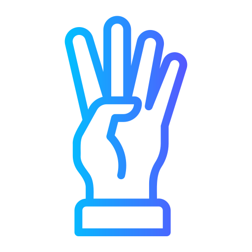 Four fingers Generic gradient outline icon