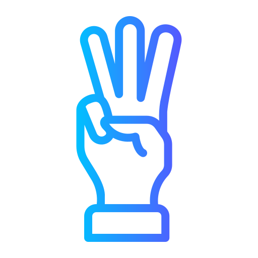 Три пальца Generic gradient outline иконка